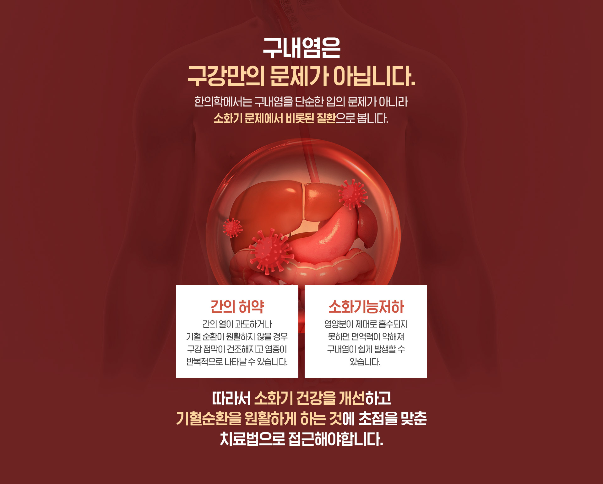 구내염은 구강만의 문제가 아닙니다.